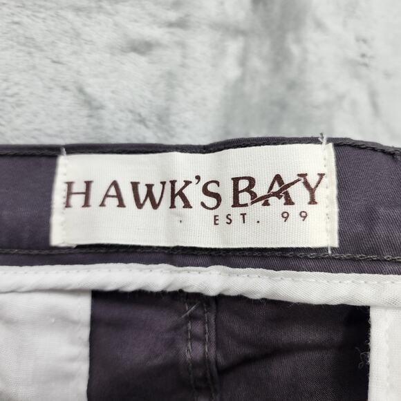 NEW Hawks Bay Pants Mens 38/32 Gray Charcoal Chino Stretch Twill Straight Slim - Picture 6 of 14